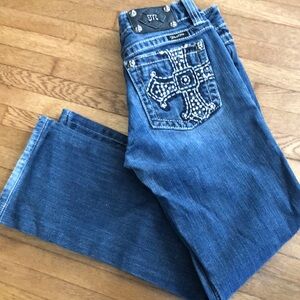 MISS ME Boot denim jeans Womens 29 cross pockets